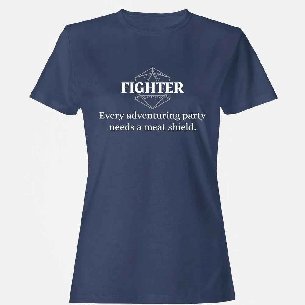 Fighter – Every Party Needs A Meat Shield Women's T-Shirt - Navy - 10