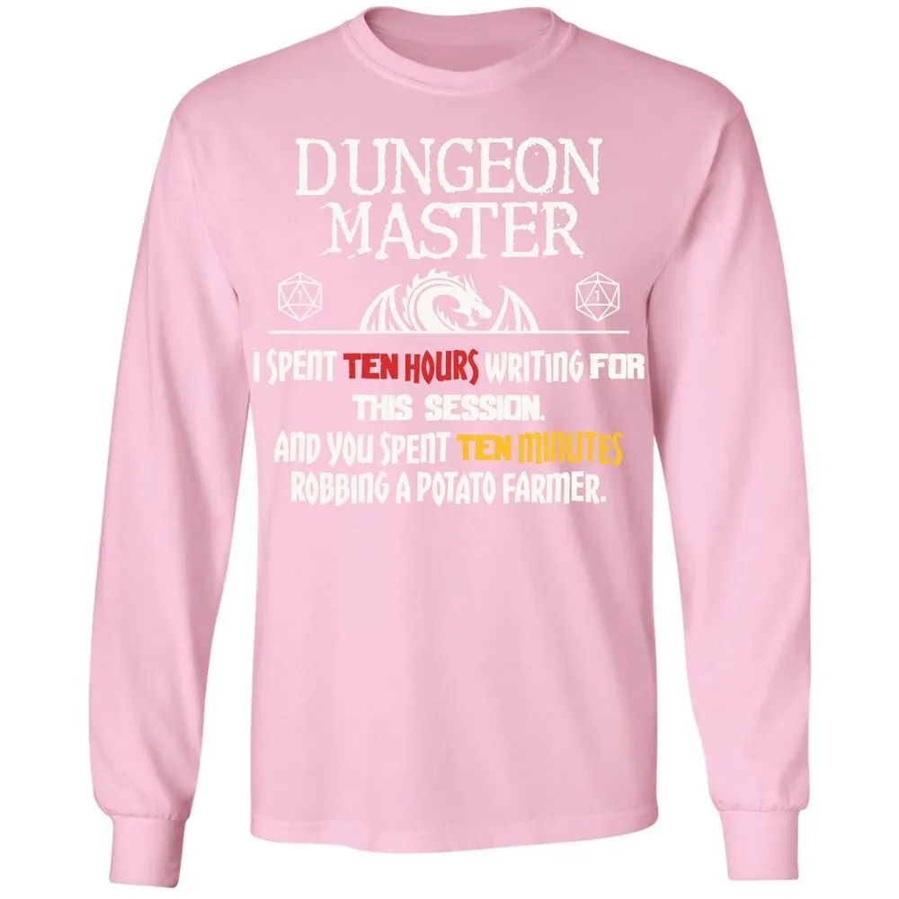 Dungeon Master Chaos Meme Long Sleeve T-Shirt - Light Pink - 3