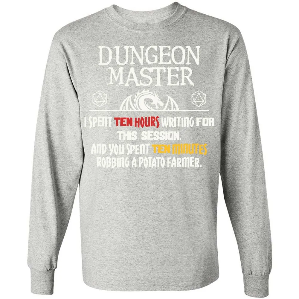 Dungeon Master Chaos Meme Long Sleeve T-Shirt - Ash - 7