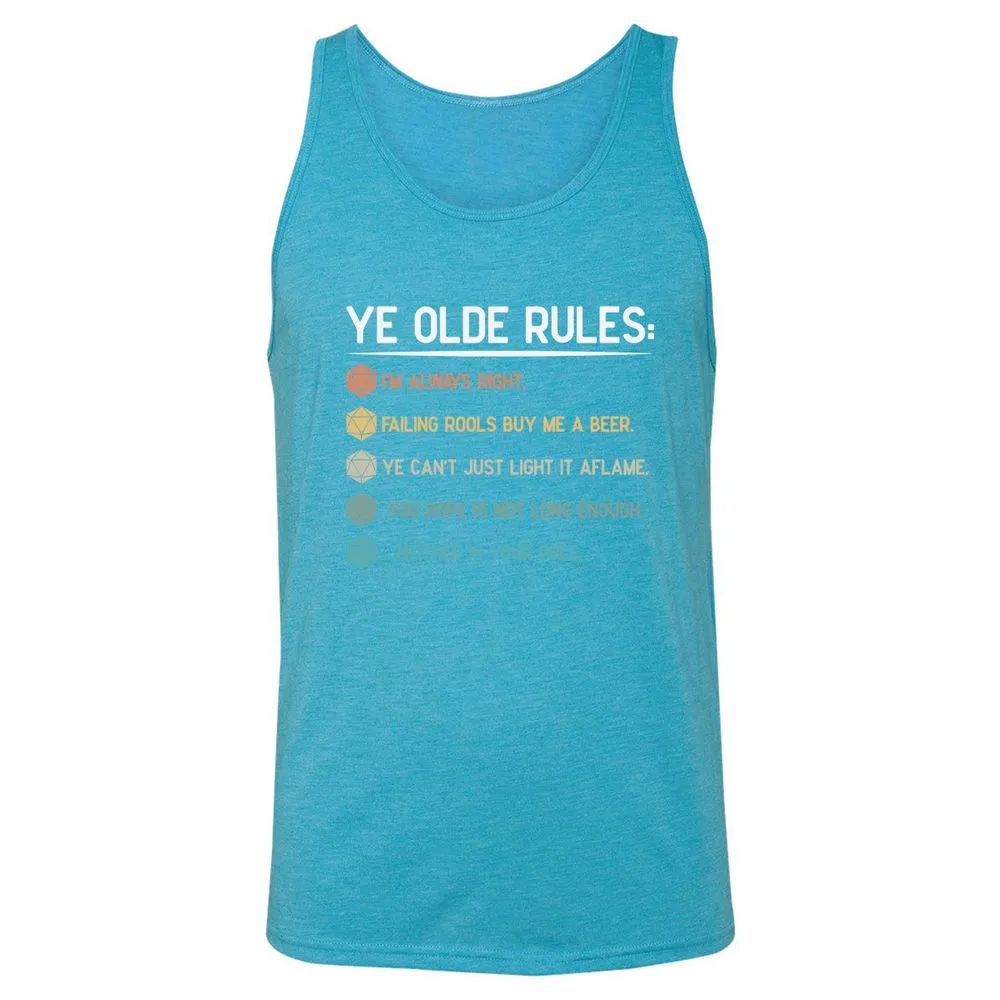 Dungeon Master Rules – Ye Olde RPG Unisex Jersey Tank - Aqua Triblend - 3