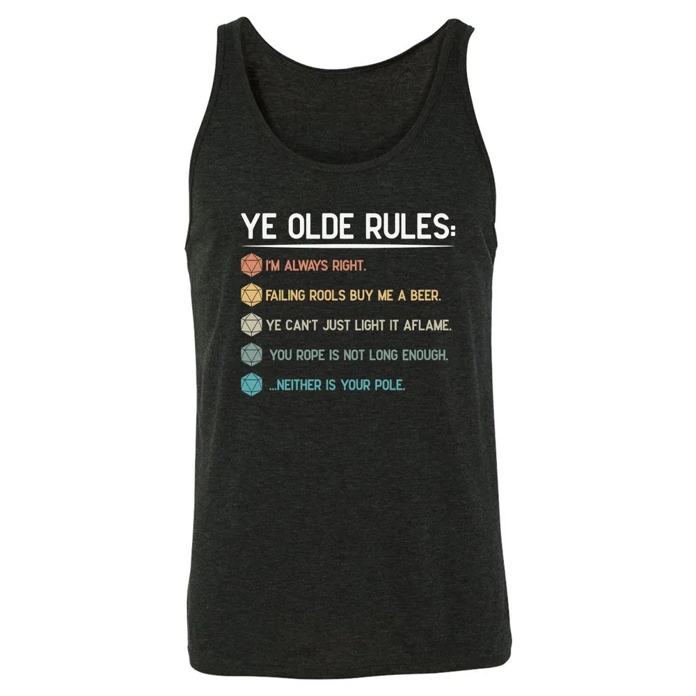 Dungeon Master Rules – Ye Olde RPG Unisex Jersey Tank - Charcoal Black Triblend - 5