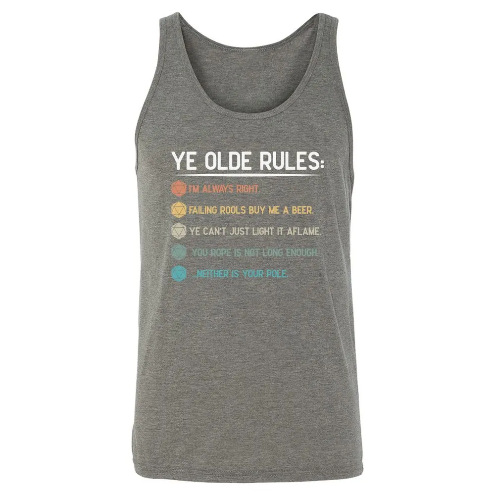 Dungeon Master Rules – Ye Olde RPG Unisex Jersey Tank - Grey Triblend - 8