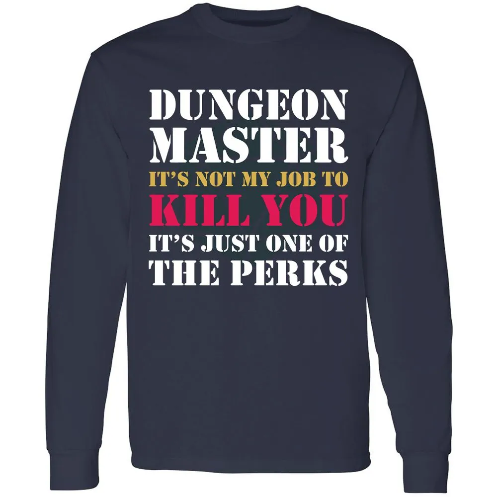 DUNGEON MASTER NOT MY JOB Long Sleeve T-Shirt - Navy - 2