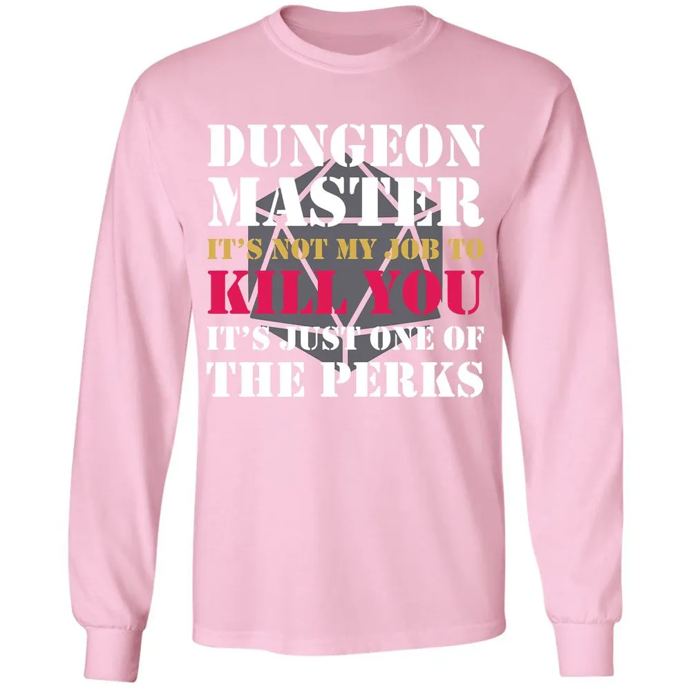 DUNGEON MASTER NOT MY JOB Long Sleeve T-Shirt - Light Pink - 3