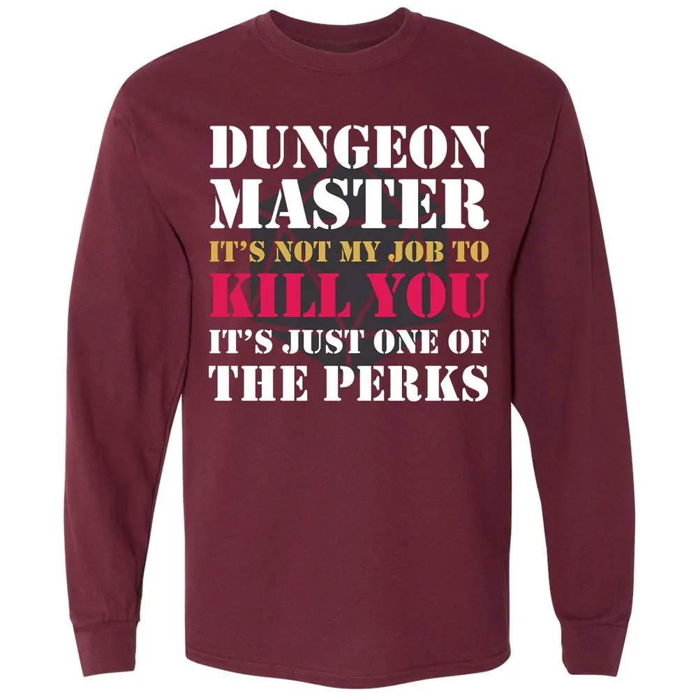 DUNGEON MASTER NOT MY JOB Long Sleeve T-Shirt - Maroon - 11