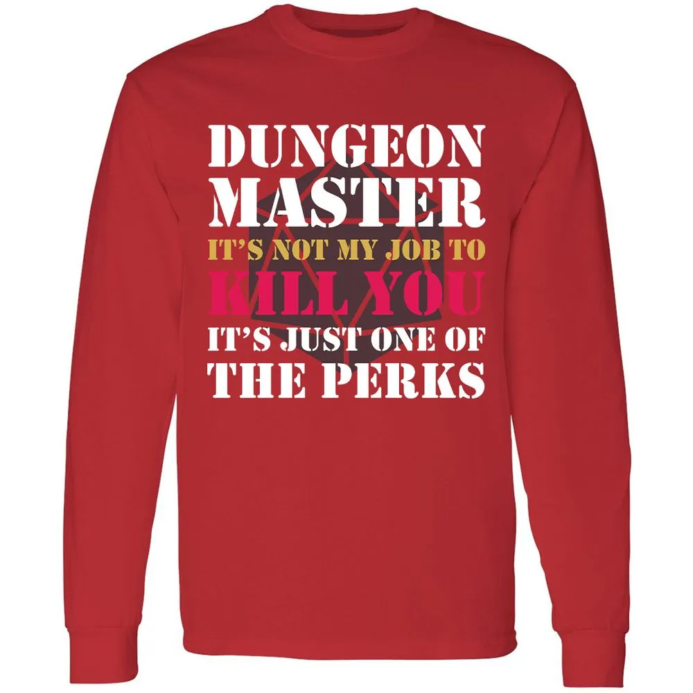 DUNGEON MASTER NOT MY JOB Long Sleeve T-Shirt - Red - 14