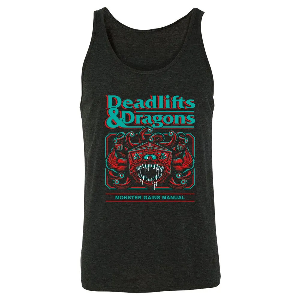 Deadlifts & Dragons Beholder - Charcoal Black Triblend - 5