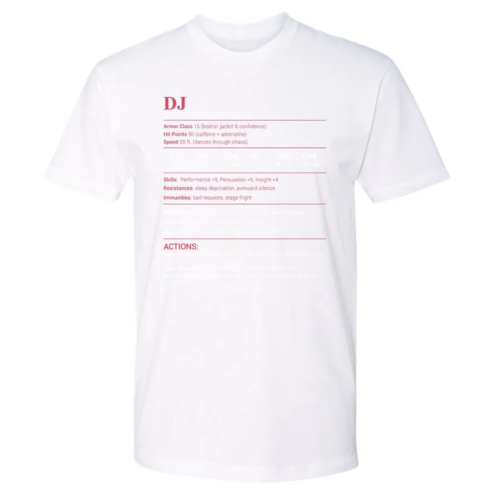DJ Stats Premium Unisex T-Shirt - White - 4