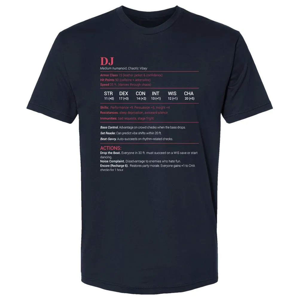 DJ Stats Premium Unisex T-Shirt - Midnight Navy - 2