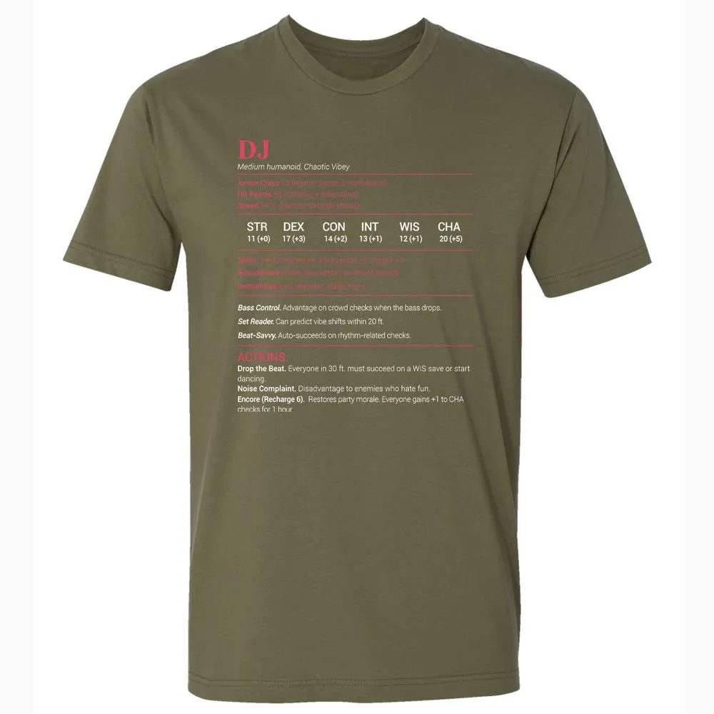 DJ Stats Premium Unisex T-Shirt - Military Green - 5