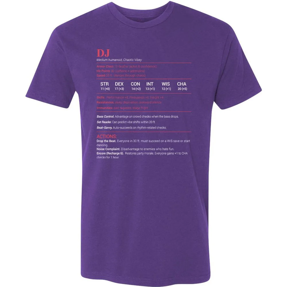 DJ Stats Premium Unisex T-Shirt - Purple Rush - 7