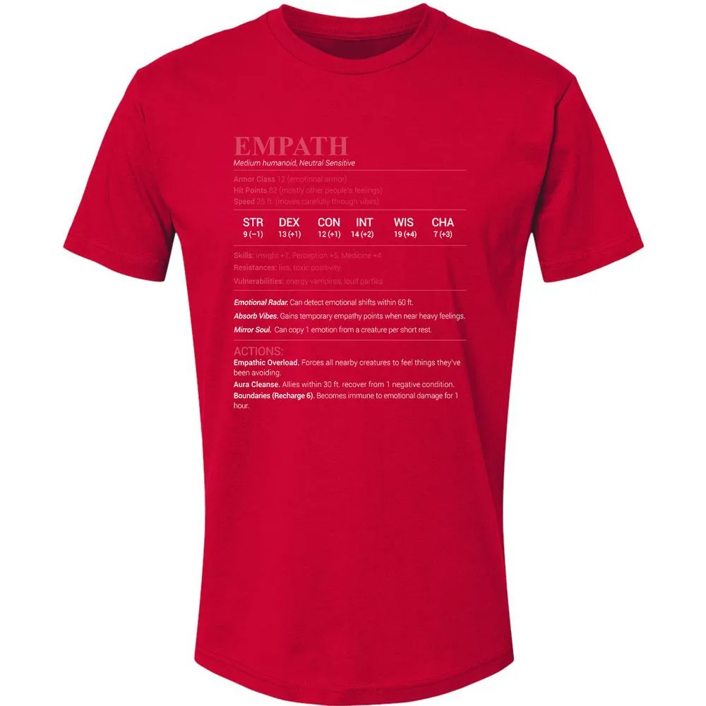 Empath Stats Premium Unisex T-Shirt - Red - 6