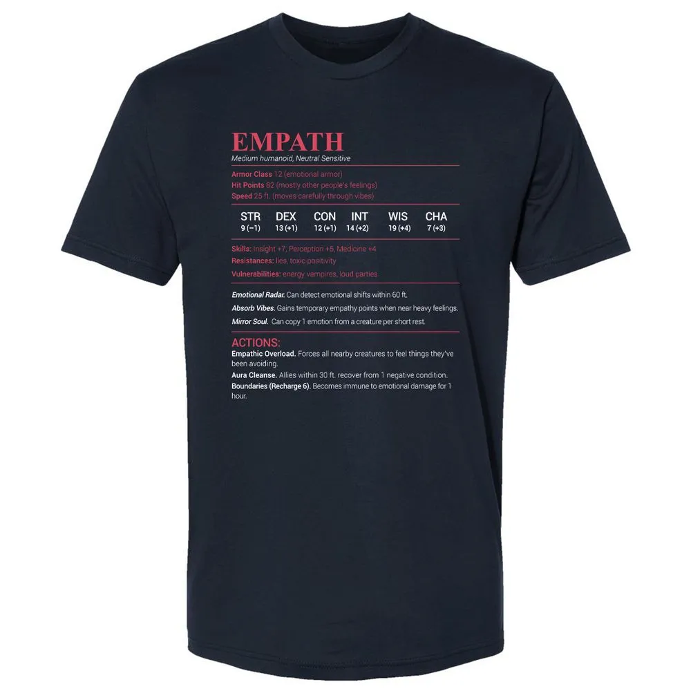 Empath Stats Premium Unisex T-Shirt - Midnight Navy - 2