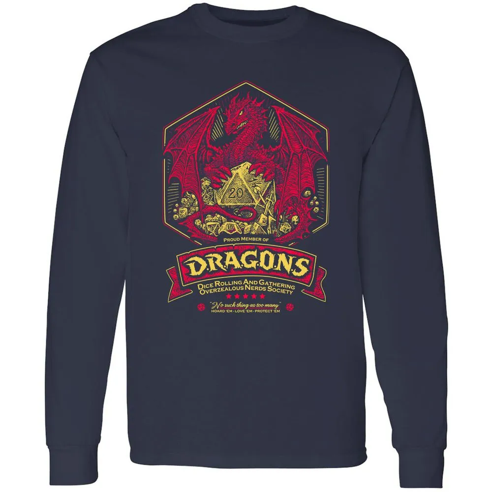 Fantasy Dragon With Dice - Navy - 2