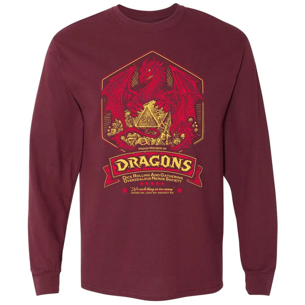 Fantasy Dragon With Dice - Maroon - 11