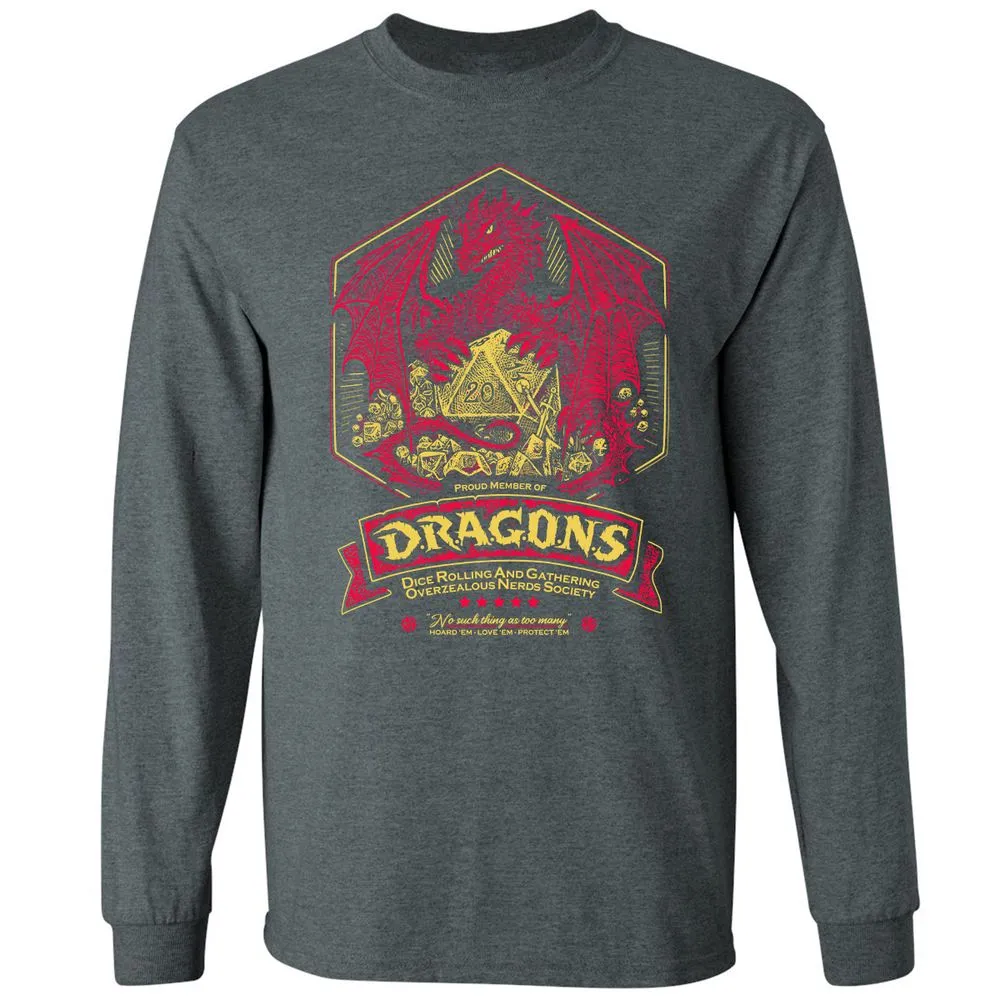 Fantasy Dragon With Dice - Dark Heather - 15