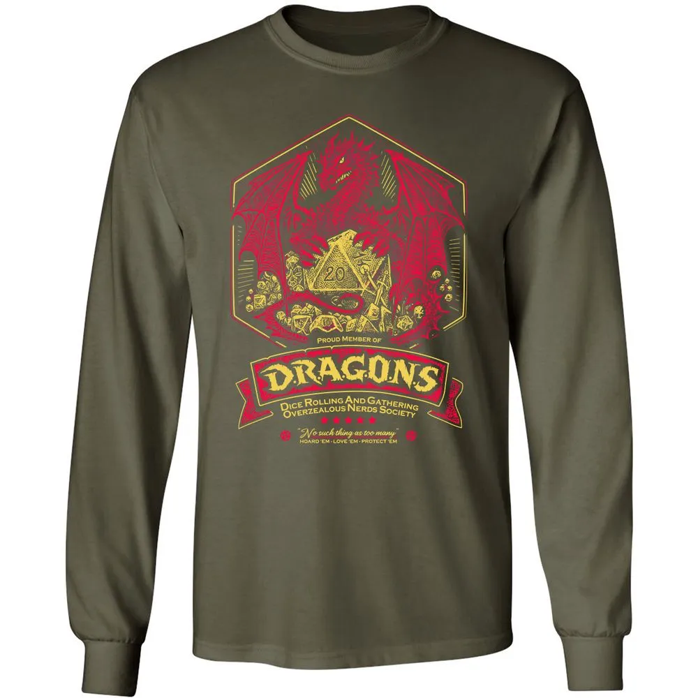 Fantasy Dragon With Dice - Military Green - 16
