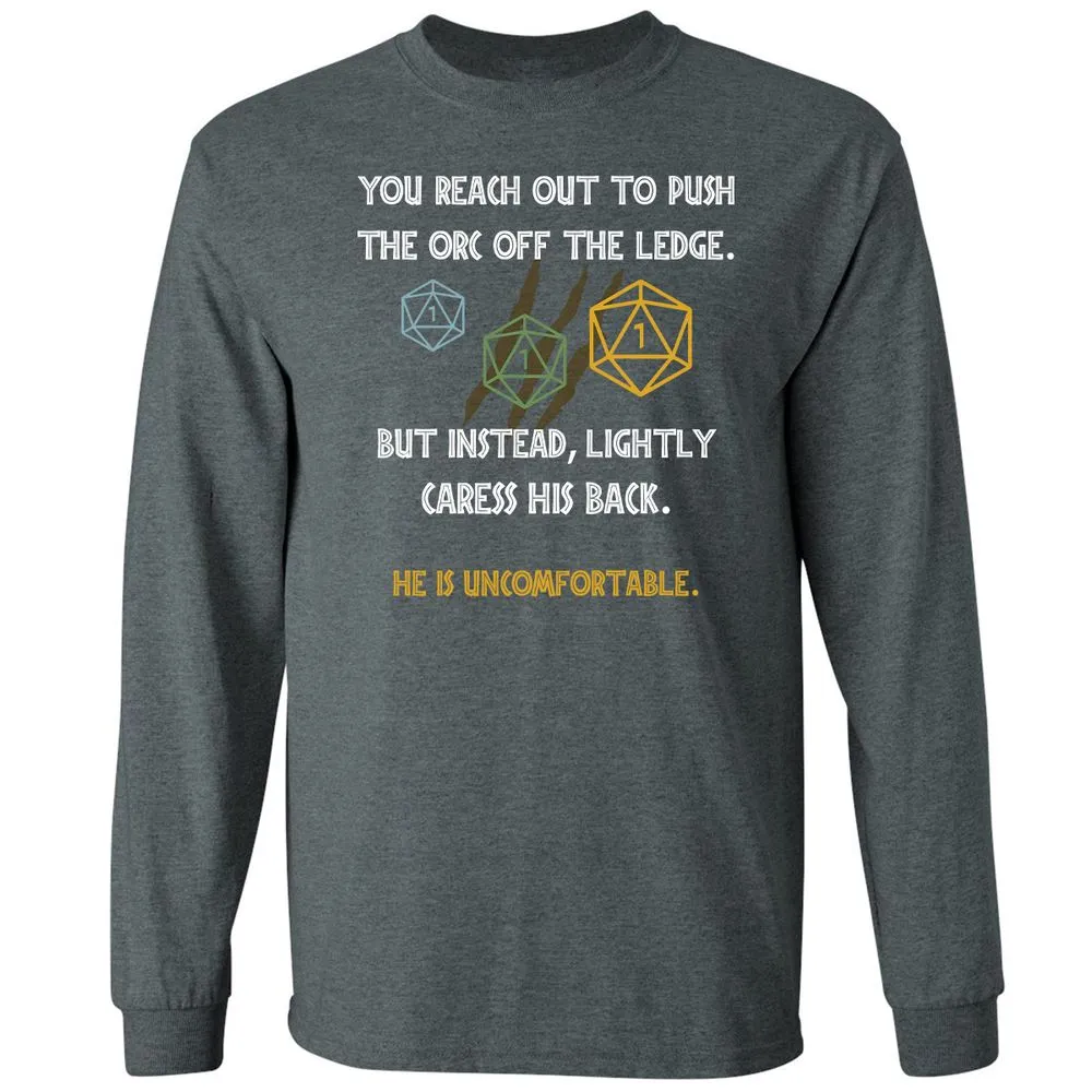 YOU REACH OUT TO PUSH Long Sleeve T-Shirt - Dark Heather - 15