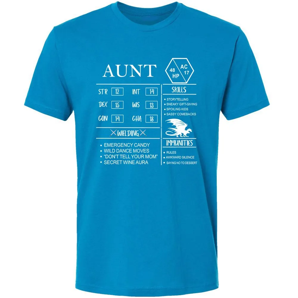 Aunt Stats Premium Unisex T-Shirt - Turquoise - 16
