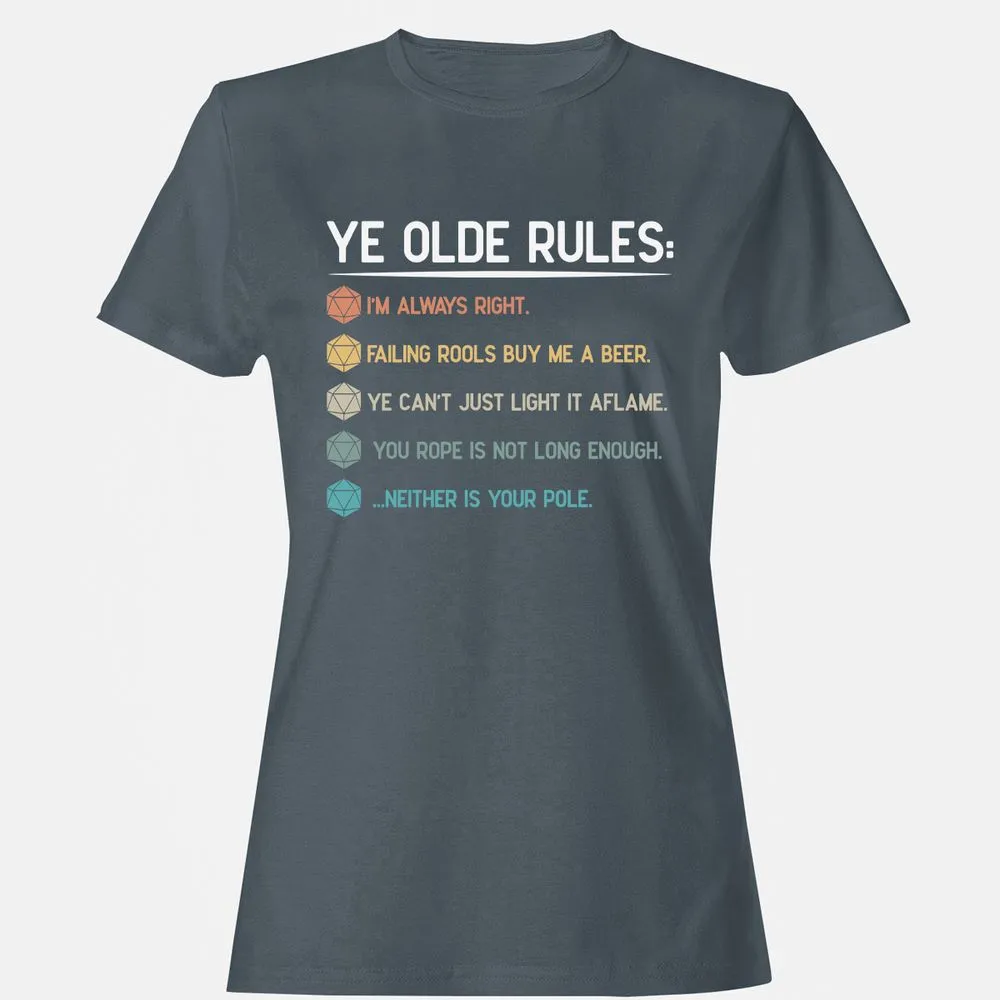Dungeon Master Rules – Ye Olde RPG Women's T-Shirt - Charcoal - 3