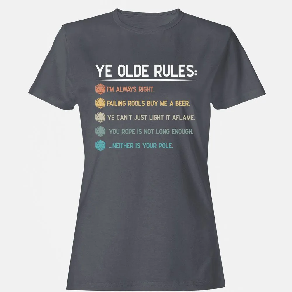 Dungeon Master Rules – Ye Olde RPG Women's T-Shirt - Dark Heather - 5