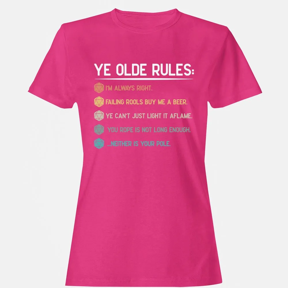 Dungeon Master Rules – Ye Olde RPG Women's T-Shirt - Heliconia - 6