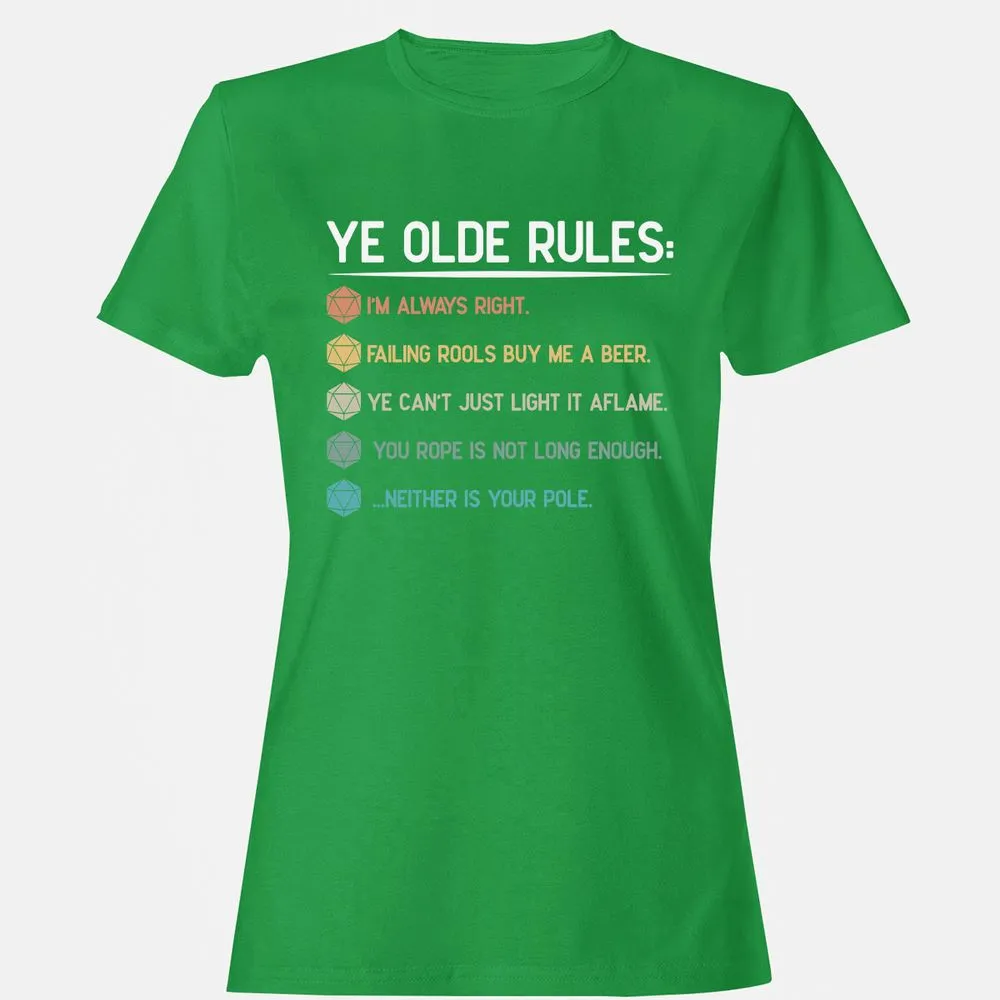 Dungeon Master Rules – Ye Olde RPG Women's T-Shirt - Irish Green - 7