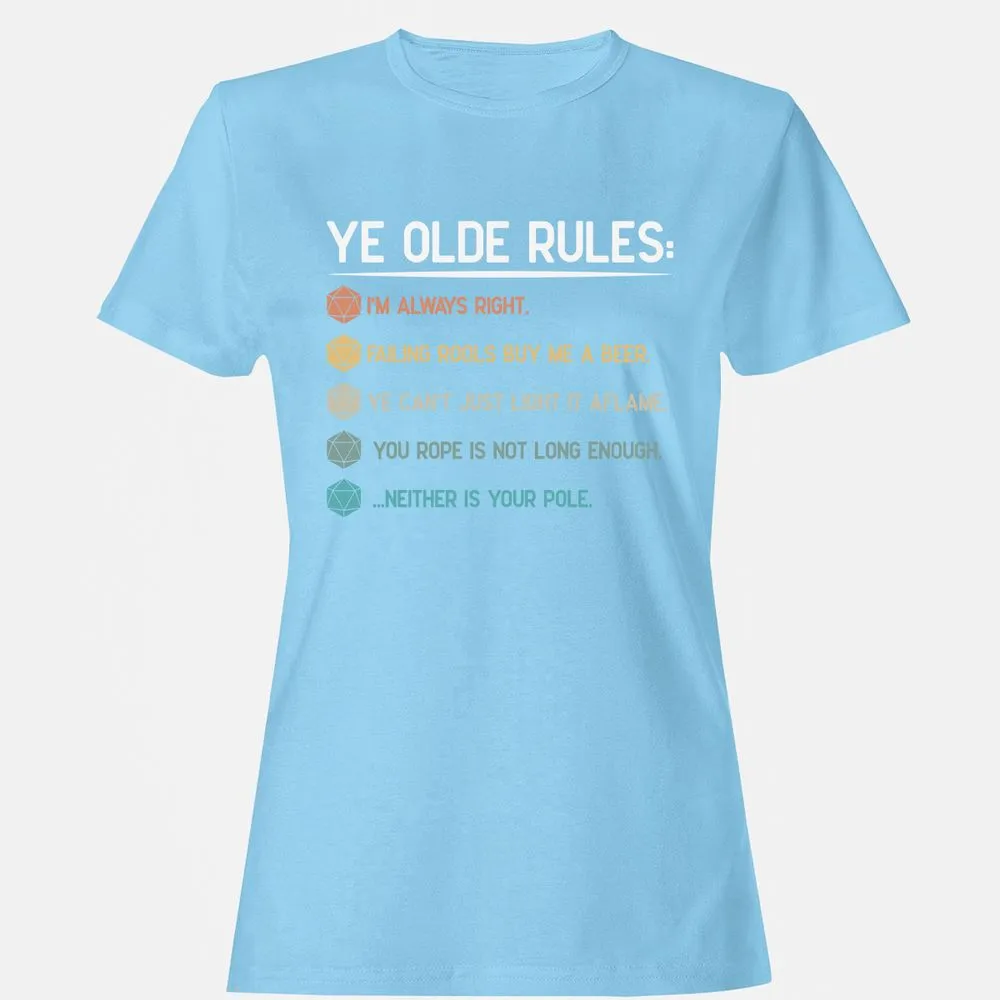 Dungeon Master Rules – Ye Olde RPG Women's T-Shirt - Light Blue - 8