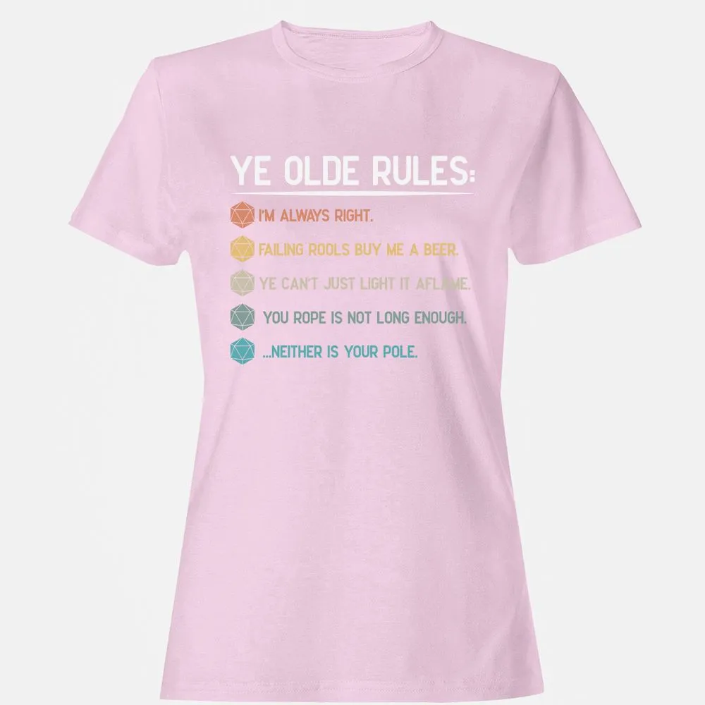 Dungeon Master Rules – Ye Olde RPG Women's T-Shirt - Light Pink - 9