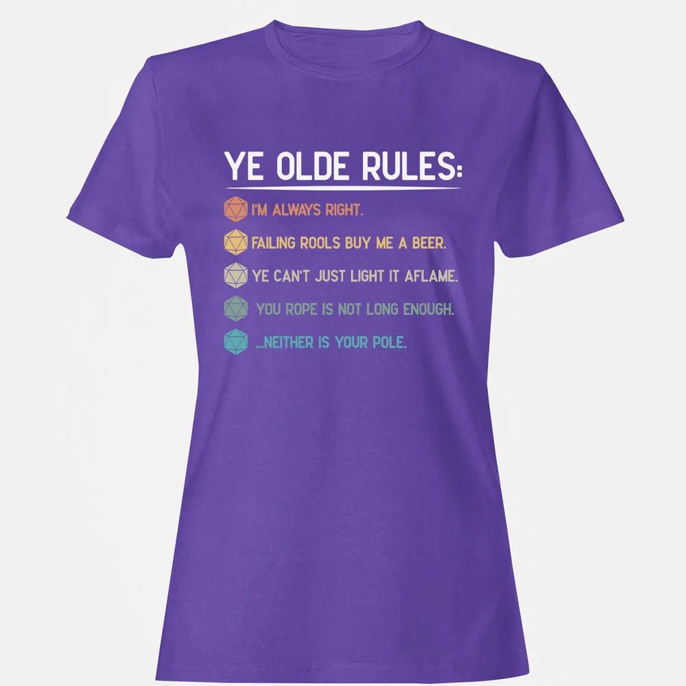Dungeon Master Rules – Ye Olde RPG Women's T-Shirt - Purple - 12