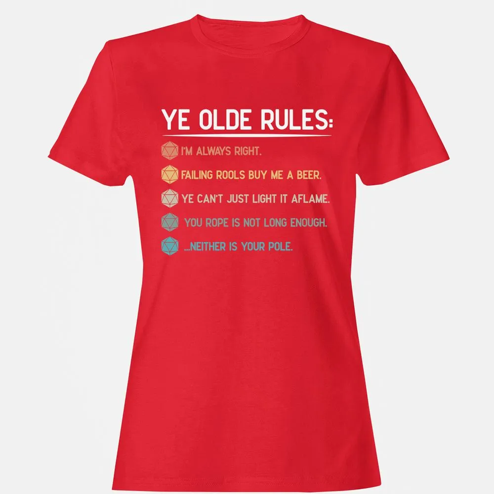 Dungeon Master Rules – Ye Olde RPG Women's T-Shirt - Red - 13