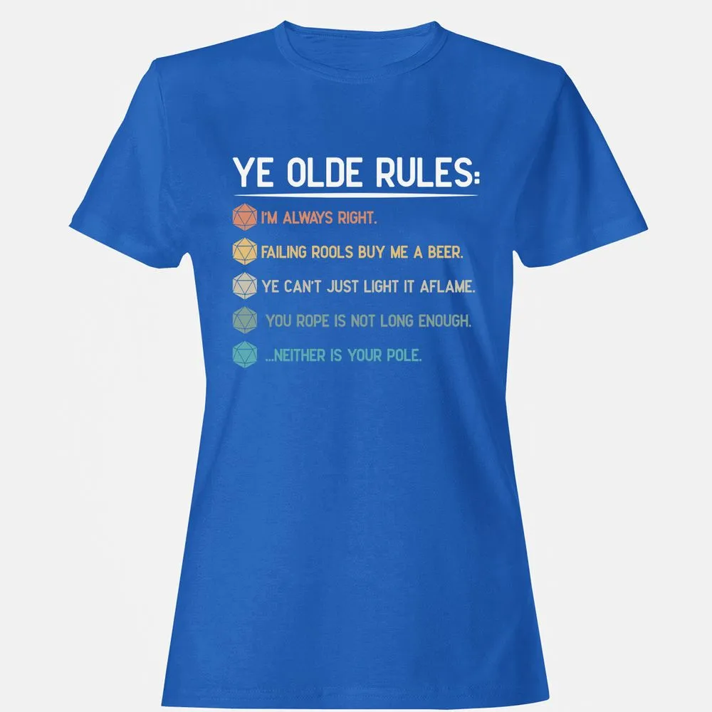 Dungeon Master Rules – Ye Olde RPG Women's T-Shirt - Royal - 14