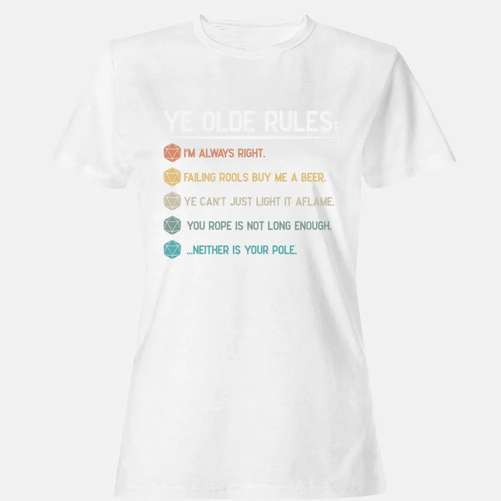 Dungeon Master Rules – Ye Olde RPG Women's T-Shirt - White - 16