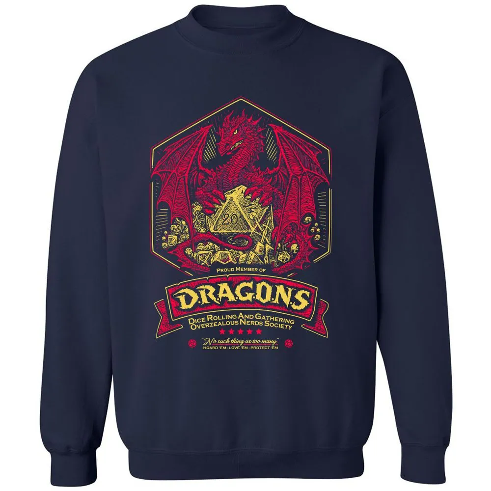 Fantasy Dragon With Dice - Navy - 2