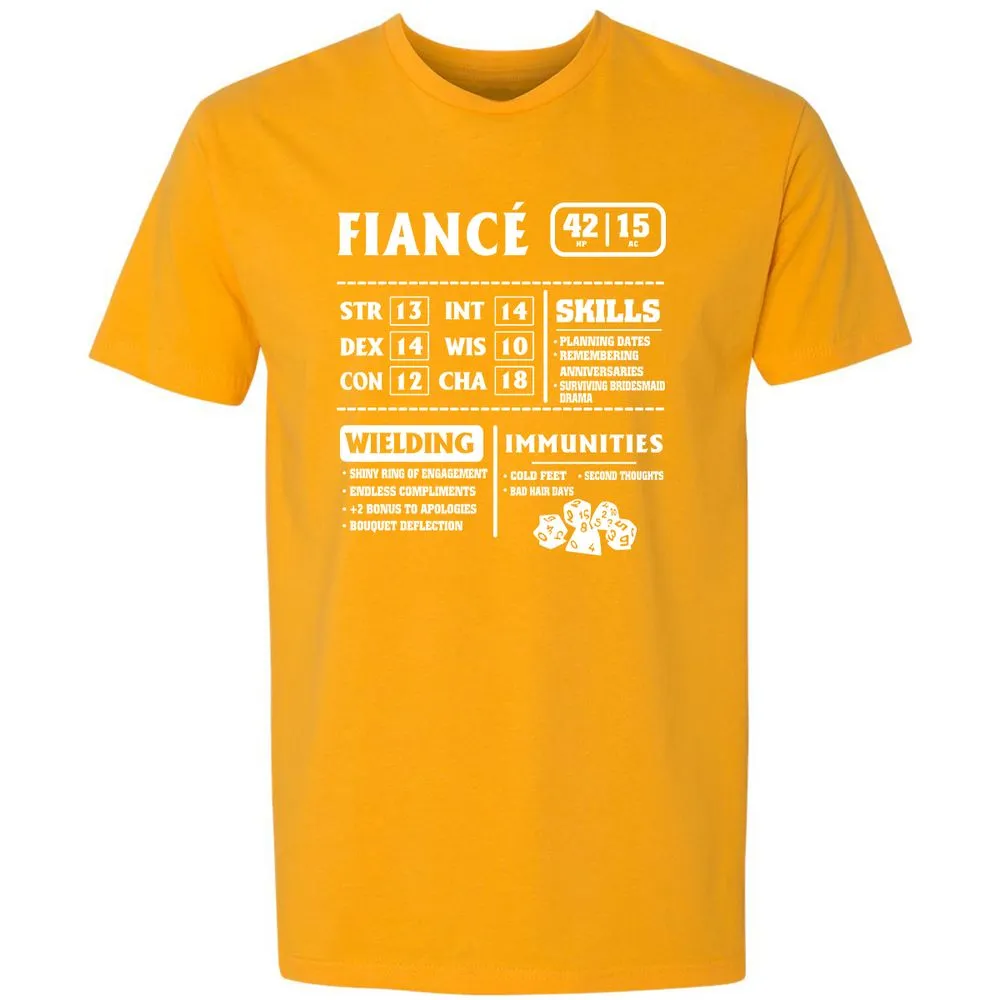 Fiance Stats Premium Unisex T-Shirt - Gold - 12