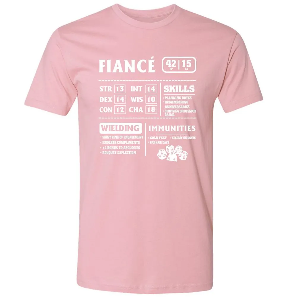 Fiance Stats Premium Unisex T-Shirt - Light Pink - 3