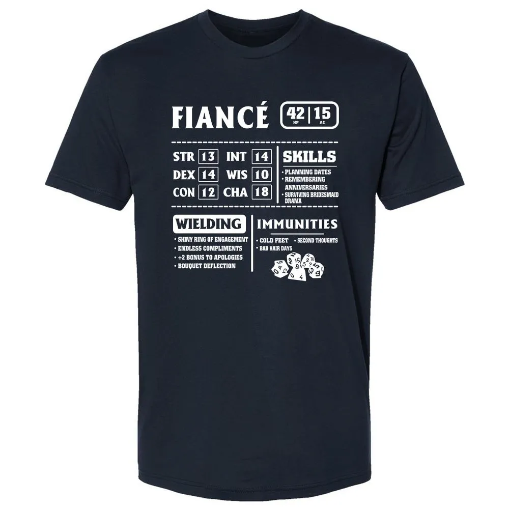 Fiance Stats Premium Unisex T-Shirt - Midnight Navy - 2