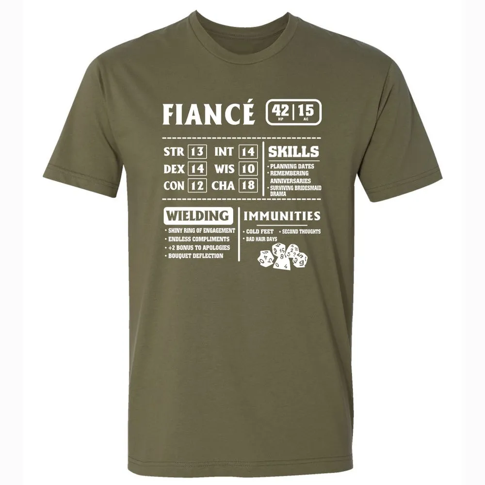 Fiance Stats Premium Unisex T-Shirt - Military Green - 5
