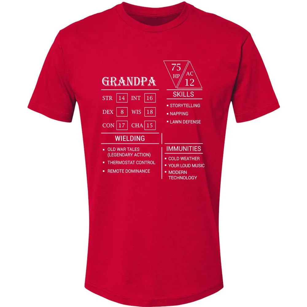 Grandpa Stats Premium Unisex T-Shirt - Red - 6