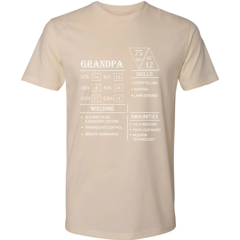 Grandpa Stats Premium Unisex T-Shirt - Cream - 14