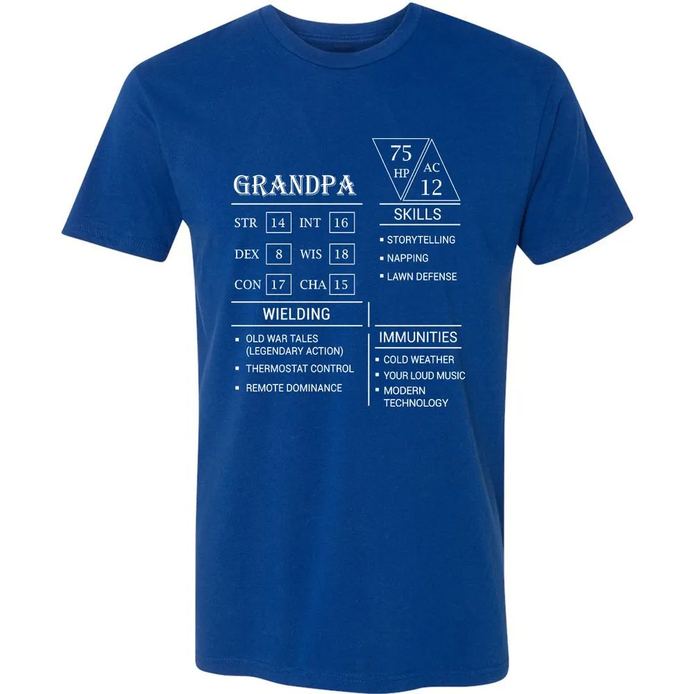 Grandpa Stats Premium Unisex T-Shirt - Royal - 10