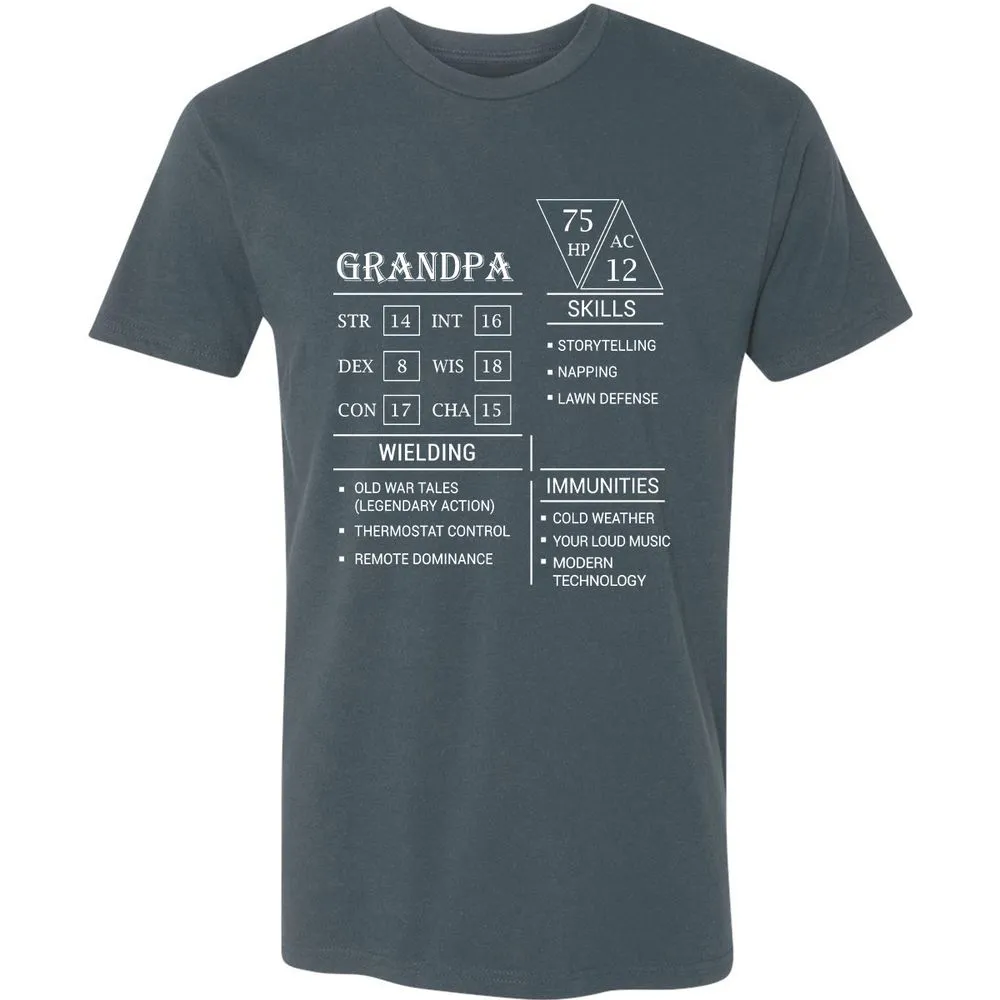 Grandpa Stats Premium Unisex T-Shirt - Indigo - 15