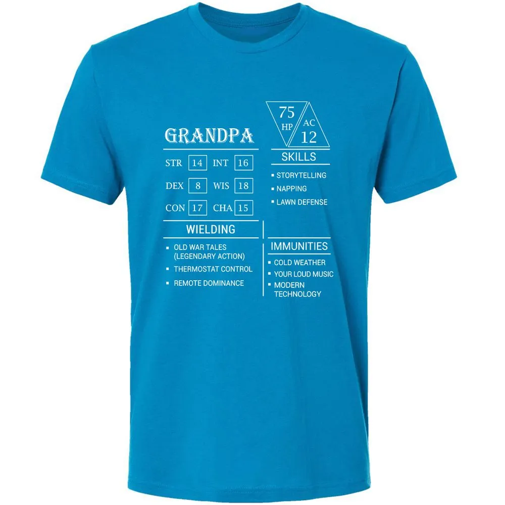Grandpa Stats Premium Unisex T-Shirt - Turquoise - 16