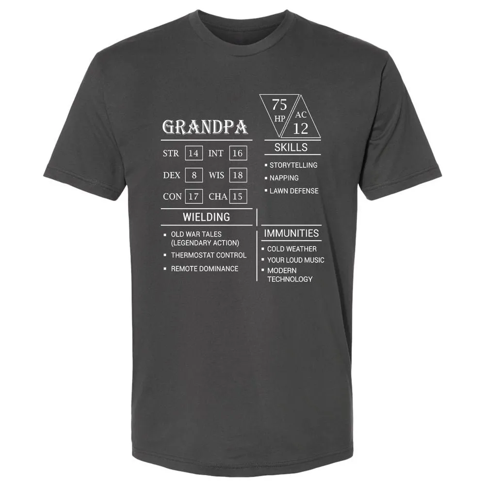 Grandpa Stats Premium Unisex T-Shirt - Heavy Metal - 8