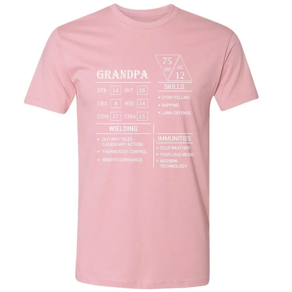 Grandpa Stats Premium Unisex T-Shirt - Light Pink - 3