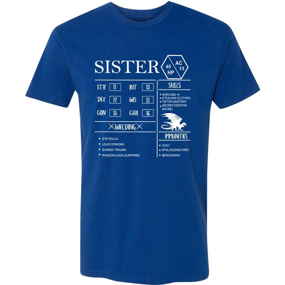 Sister Stats Premium Unisex T-Shirt - Royal - 10
