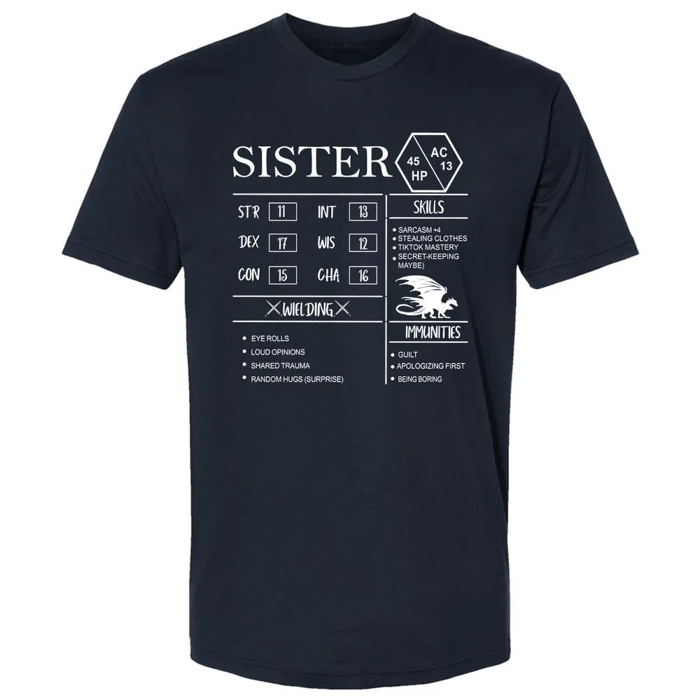 Sister Stats Premium Unisex T-Shirt - Midnight Navy - 2