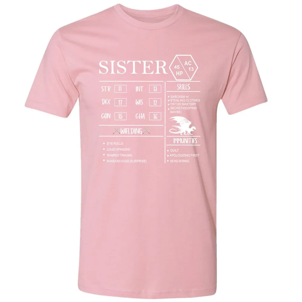 Sister Stats Premium Unisex T-Shirt - Light Pink - 3