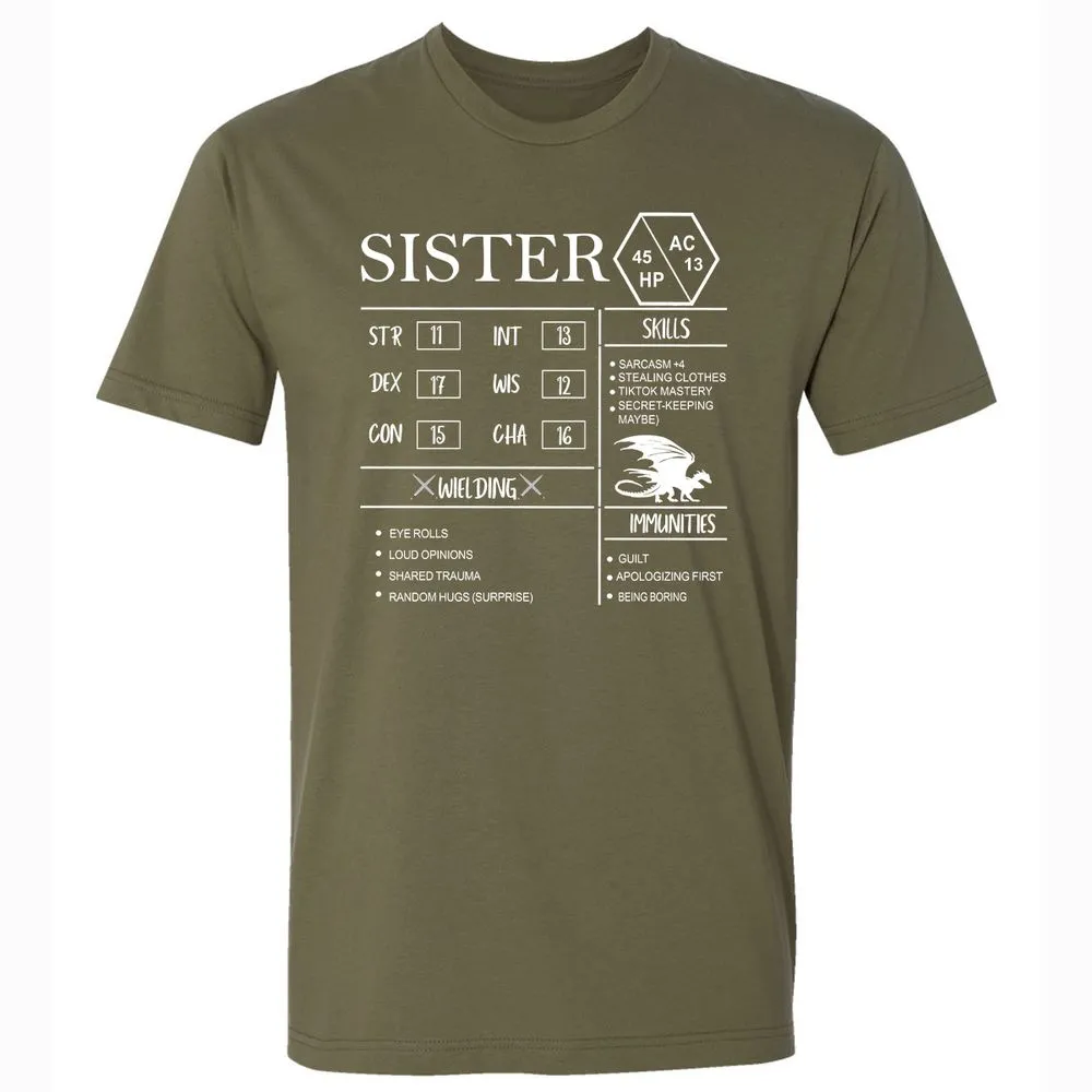 Sister Stats Premium Unisex T-Shirt - Military Green - 5