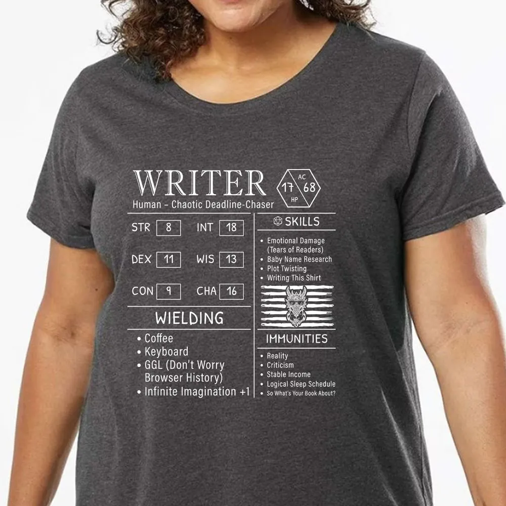 Writer Stats New Ladies Curvy Jersey - model - 0